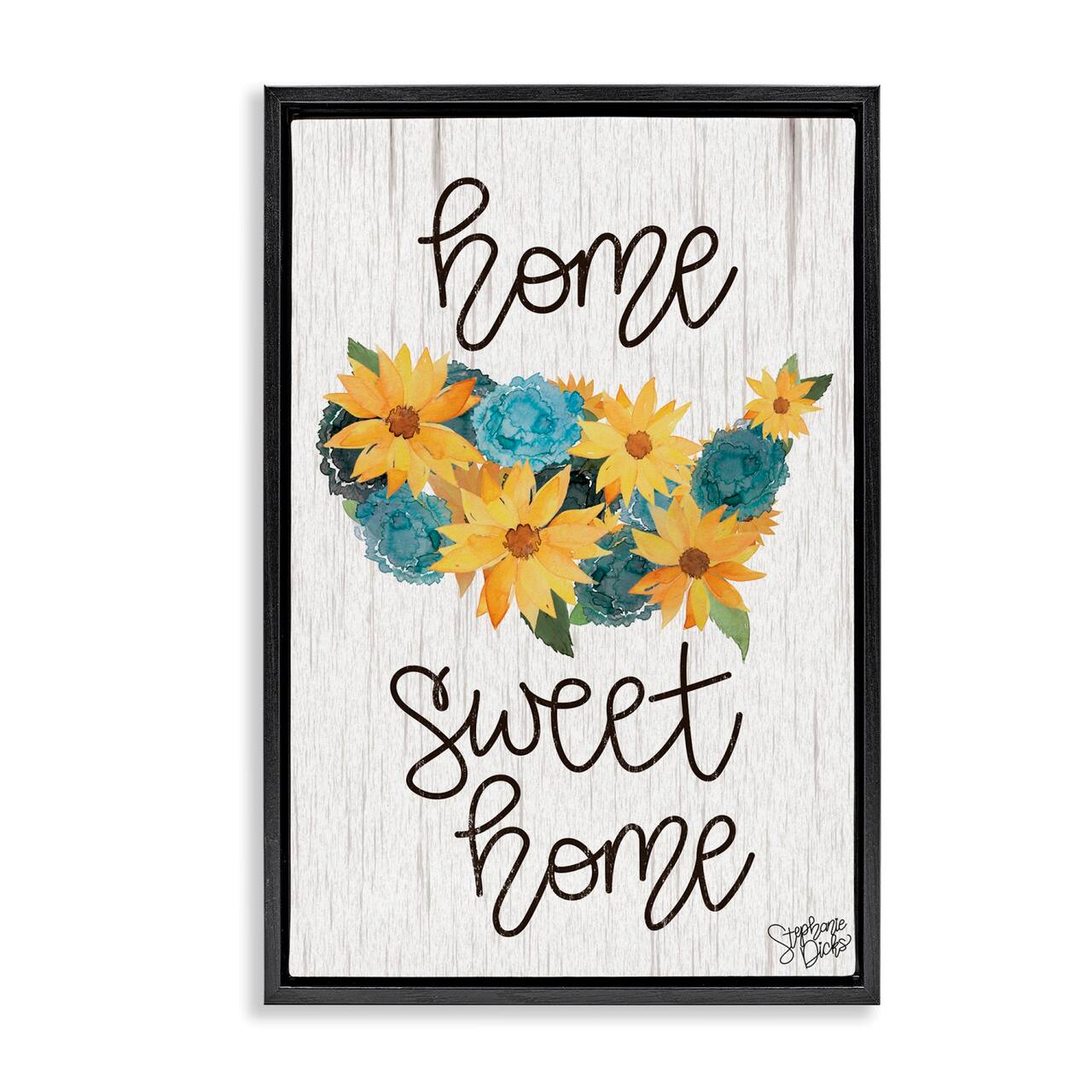 Stupell Industries Floral Americana Phrase Floater Framed Art